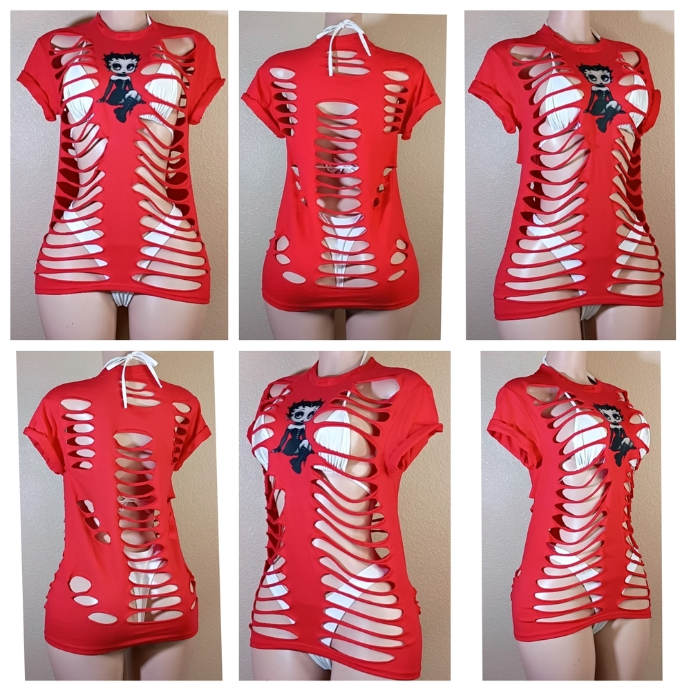 Red Custom Gothic Betty Boop Tee